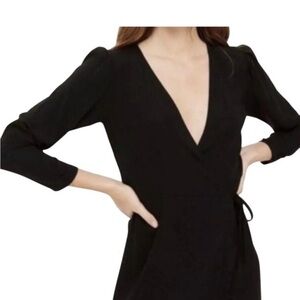 Topshop Elegant Black V-Neck Dress